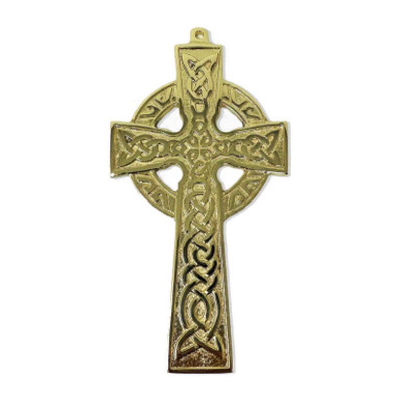 Celtic Trinity Knot Brass Wall Cross