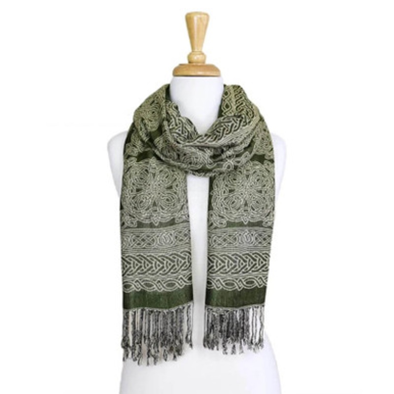 Dark Green Celtic Knot Scarf