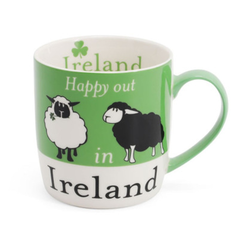 Ireland Black and White Sheep Mug