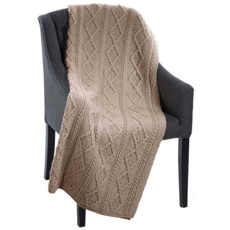 Irish Cable Wool Throw