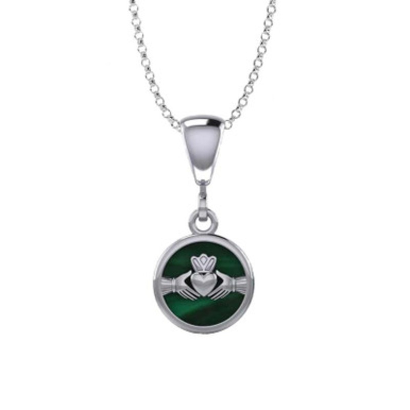 Lucky Irish Claddagh Circle Pendant