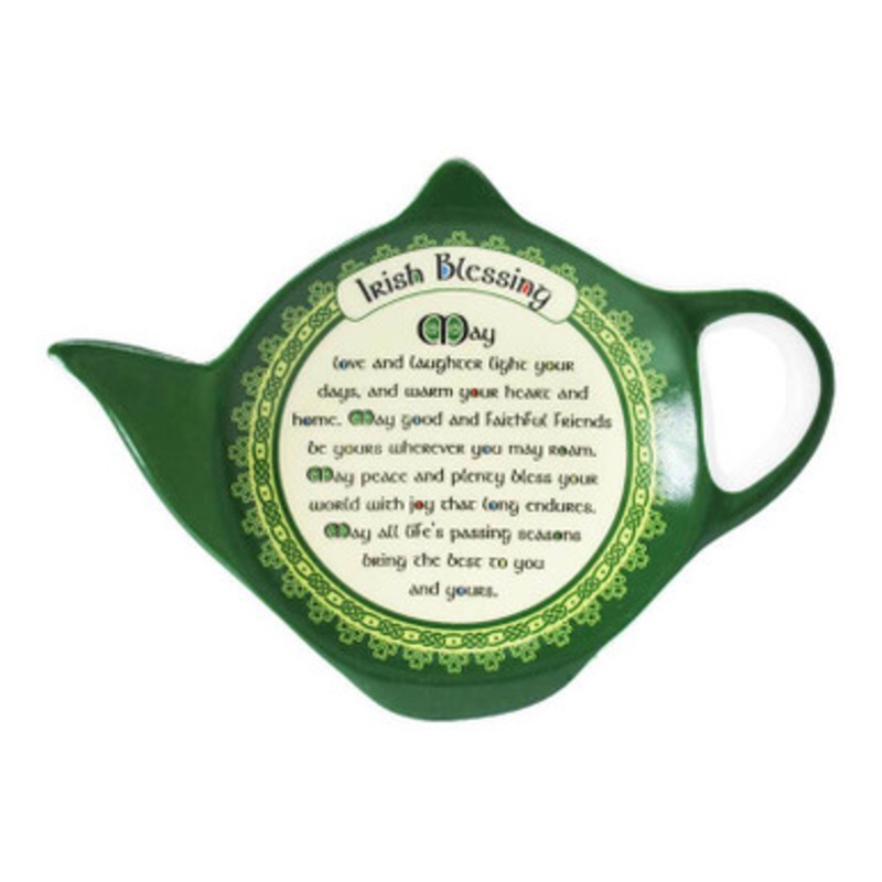 Irish Blessing Green Teabag Holder