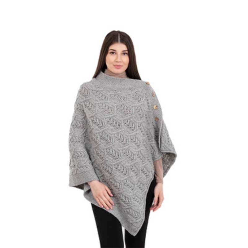 Irish Side Buttons Poncho