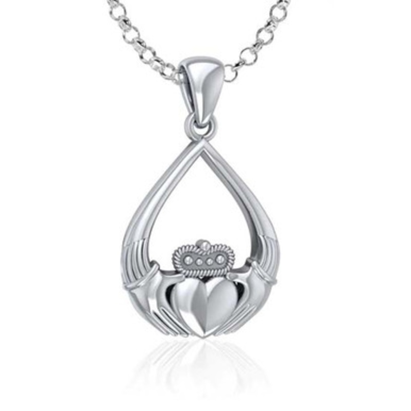 Tear Drop Claddagh Pendant
