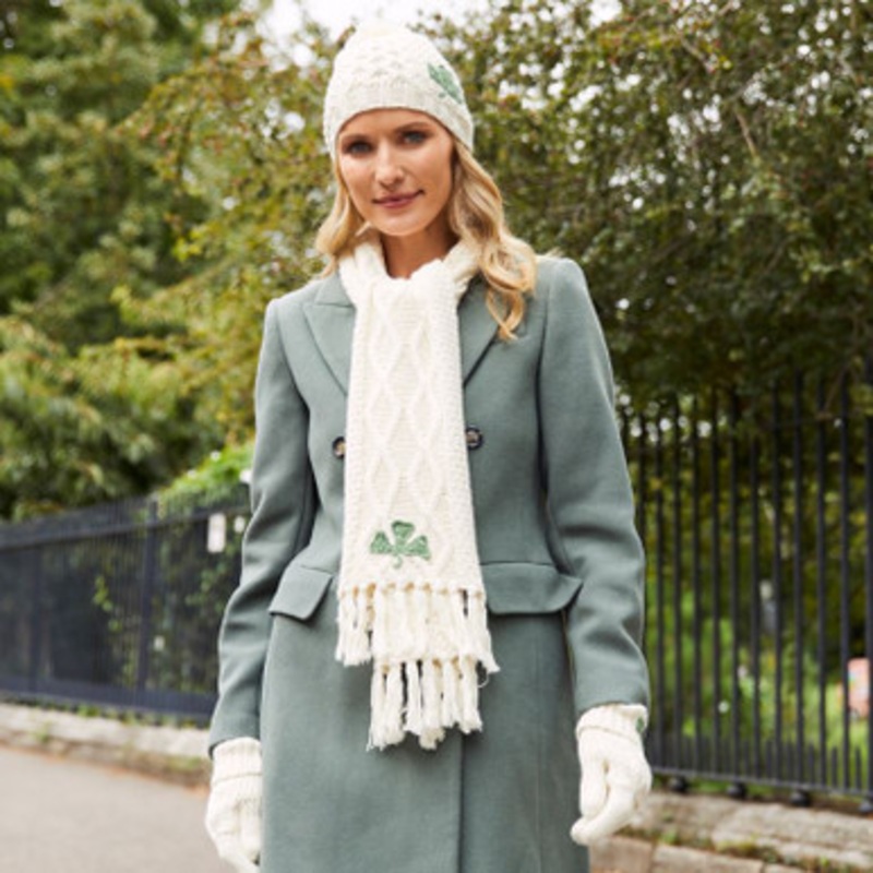 Women's Irish Shamrock Knit Gloves