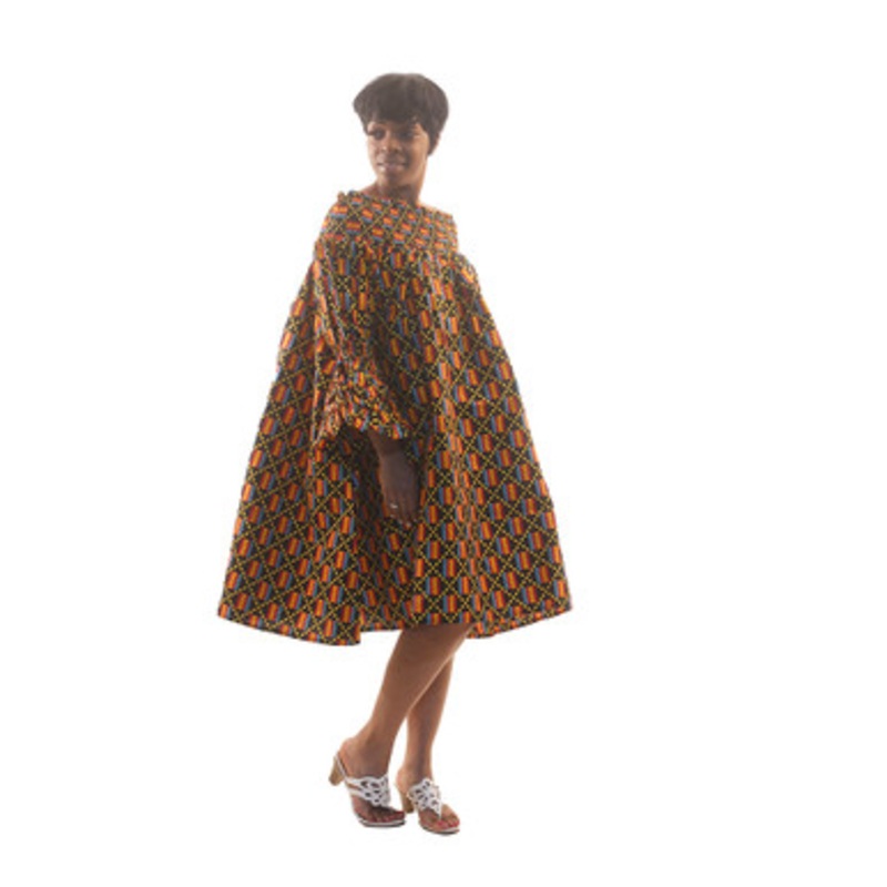 African Tribal Print Off-Shoulder Dress