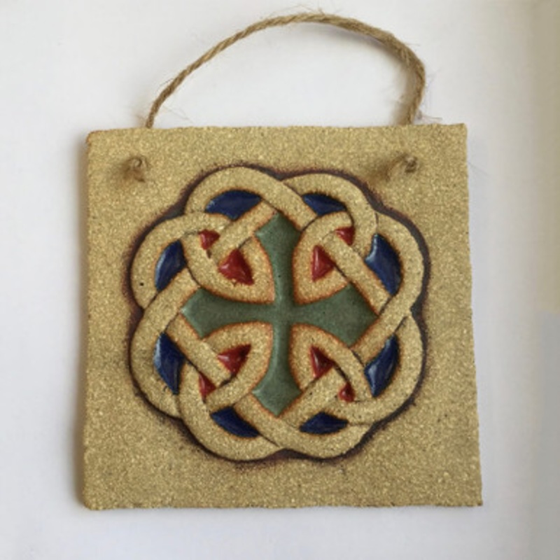 Celtic Knotwork Stoneware Wall Plaque