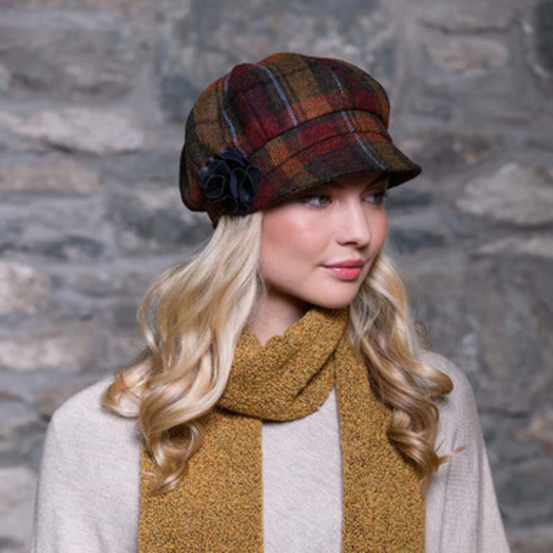 Fall Leaves Women's Tweed Newsboy Hat