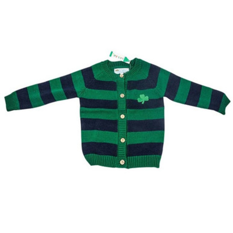 Green Shamrock Kids Knit Cardigan