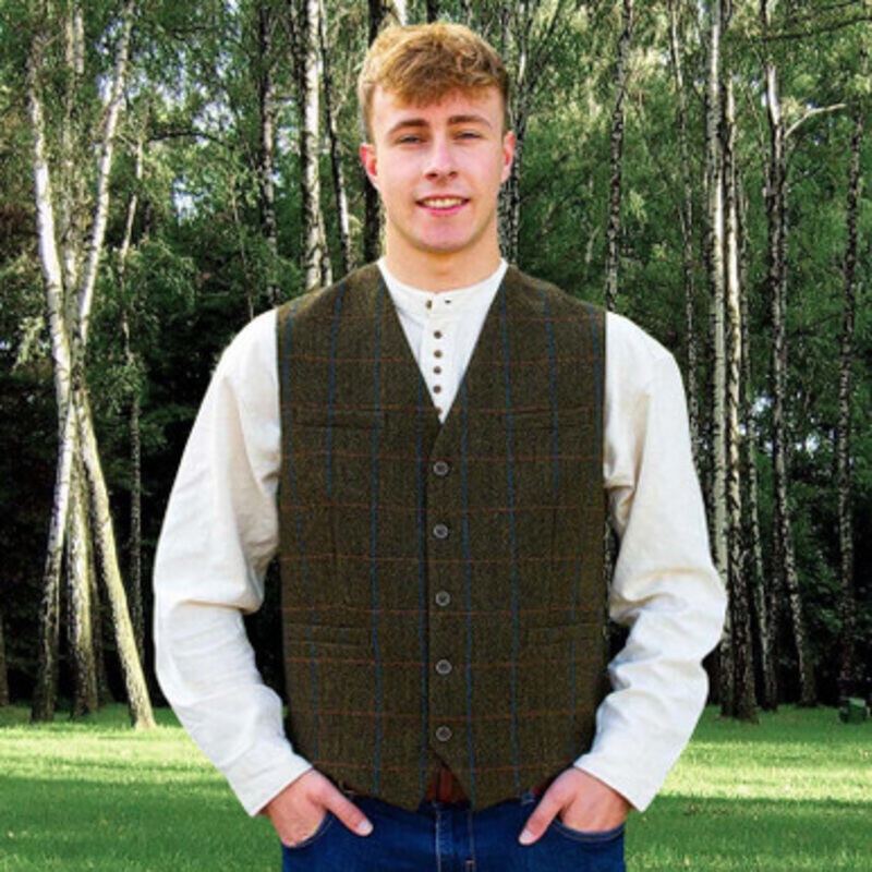 Irish Tweed Vest Green
