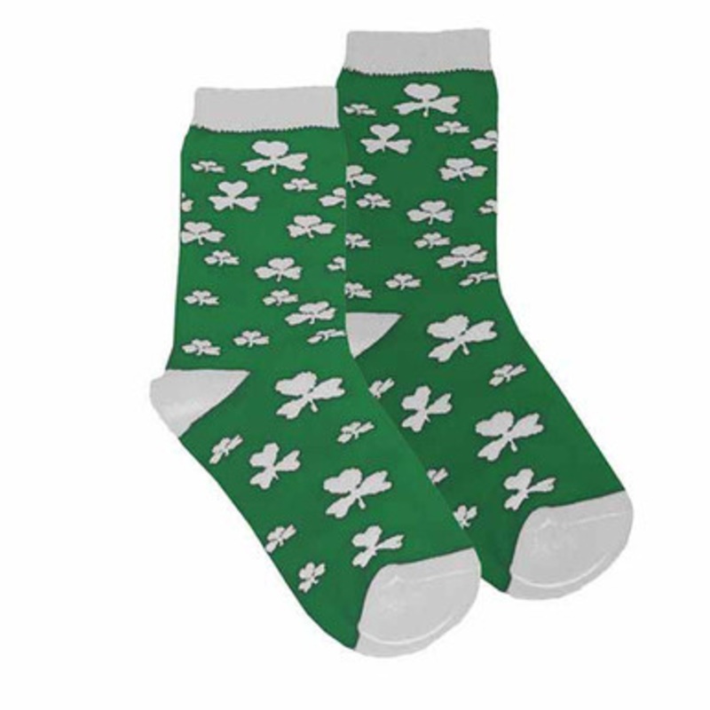 Kids Green Shamrock Socks
