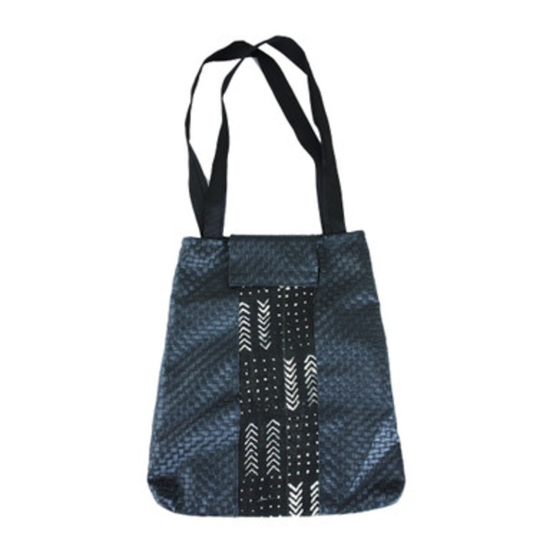 Mud Cloth & Woven Vinyl Hand Bag