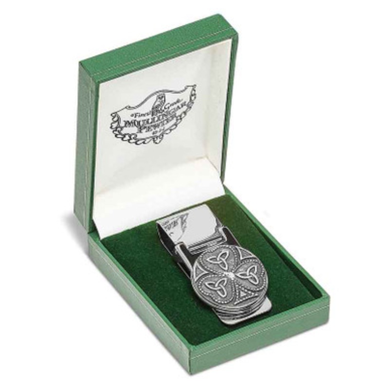 Mullingar Pewter Shamrock Trinity Knot Money Clip