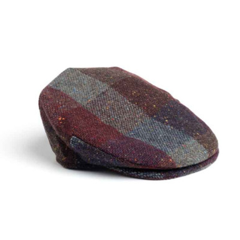 Vintage Cap Irish Tweed Purple Window Pattern
