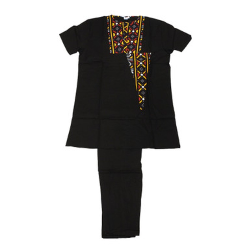 Mud Print Patchwork Pants Set