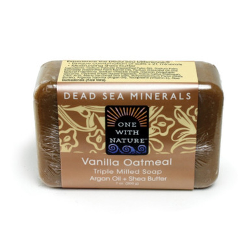 Dead Sea Minerals: Vanilla Oatmeal Shea/Argan Soap - 7 oz.