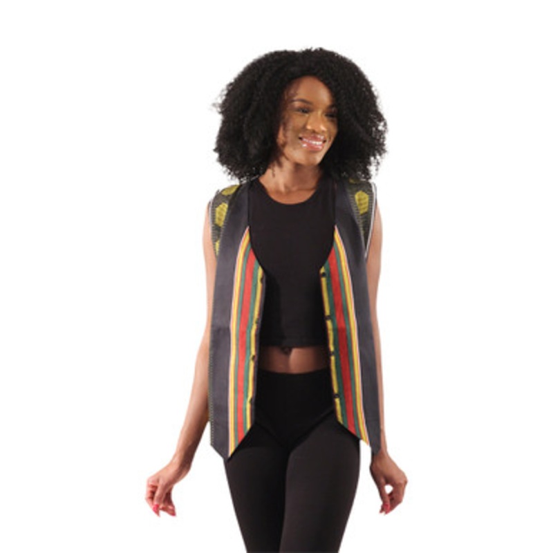 Kente Print Vest
