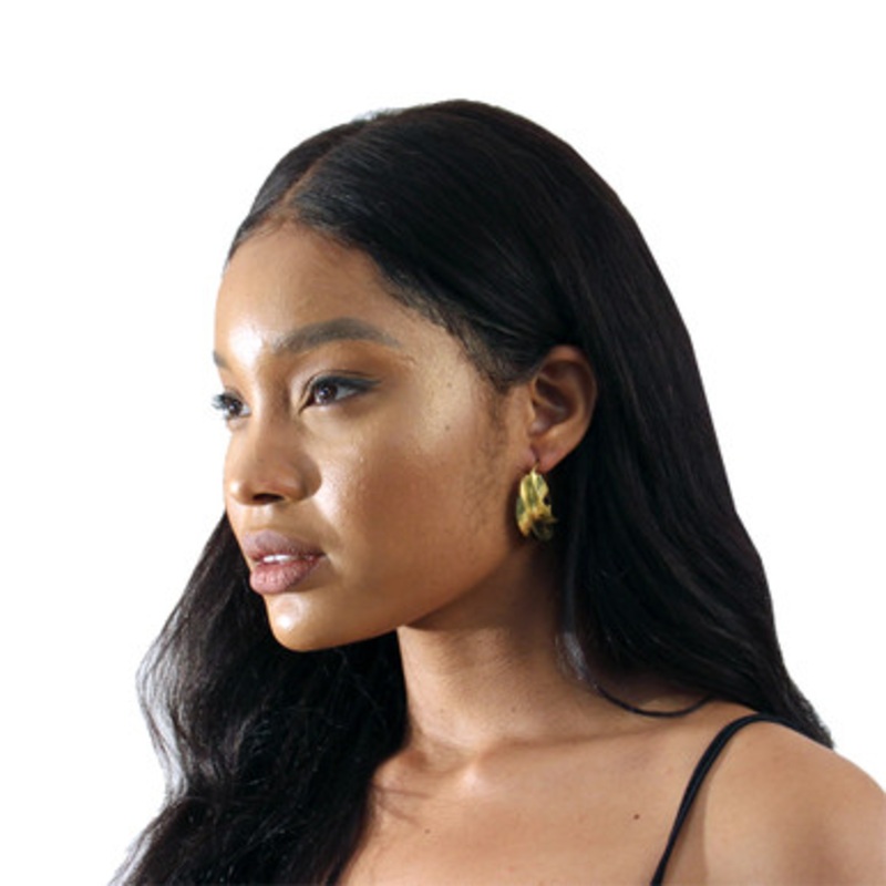 Large Fula Gold Twist Earrings - 1