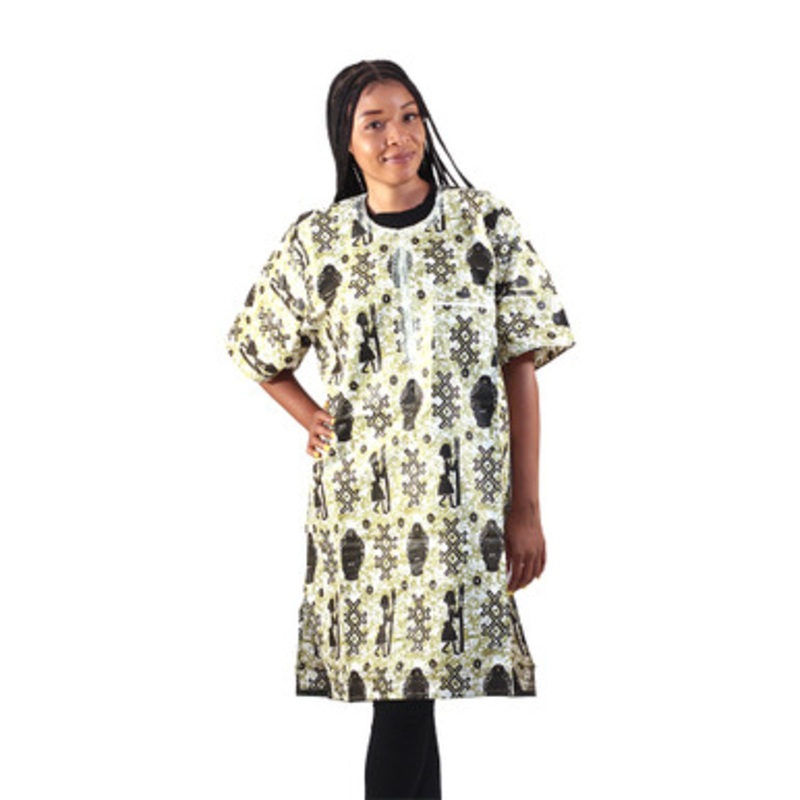 Embroidered African Print Dashiki