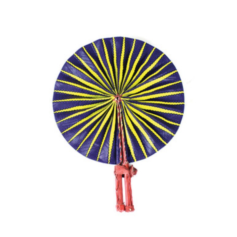 Purple/Yellow African Print Folding Fan