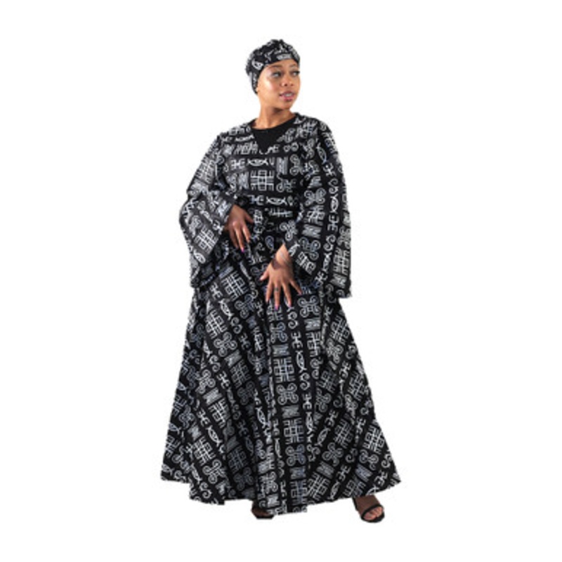 Adinkra Symbols Wrap Dress