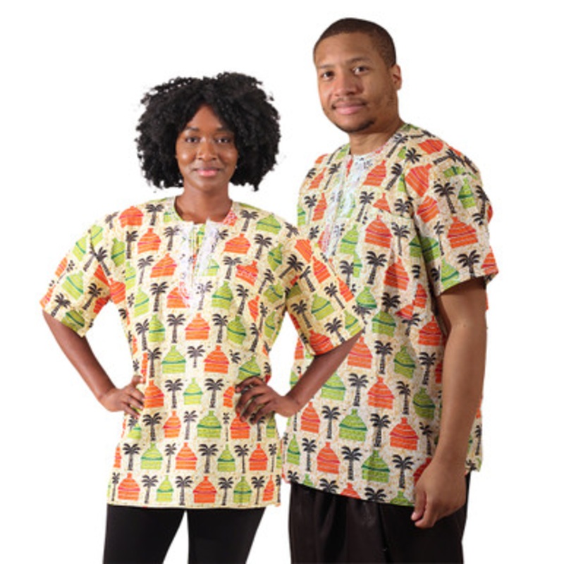 Embroidered African Print Dashiki - Senegal