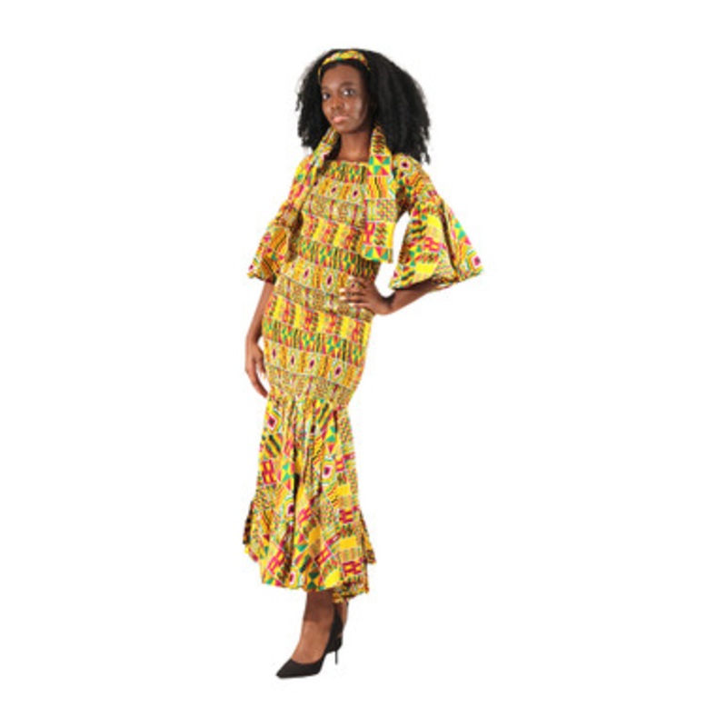 Long Smocked Fish Tail Dress
