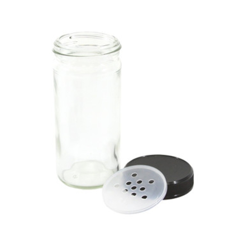 Set Of 6 Glass Spice Jars w/Shaker & Lid - 4 oz.