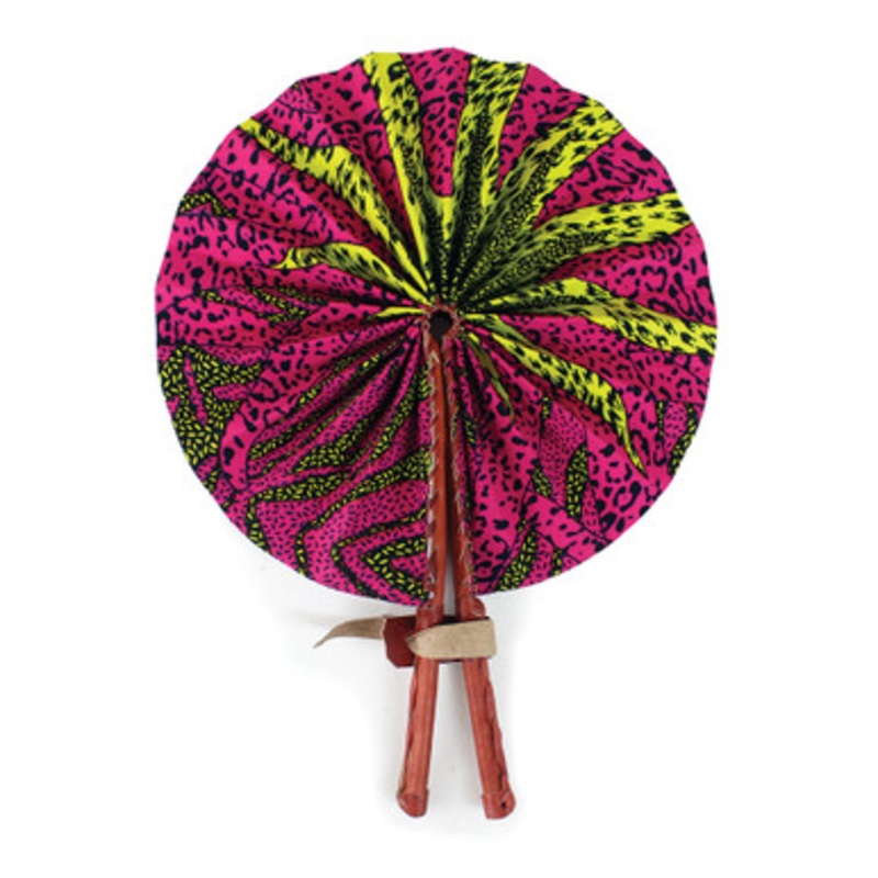 Pink/Yellow Sun Folding Fan