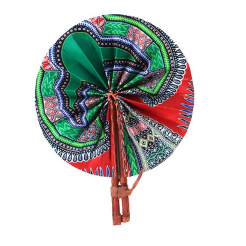 Red Traditional Print Folding Fan