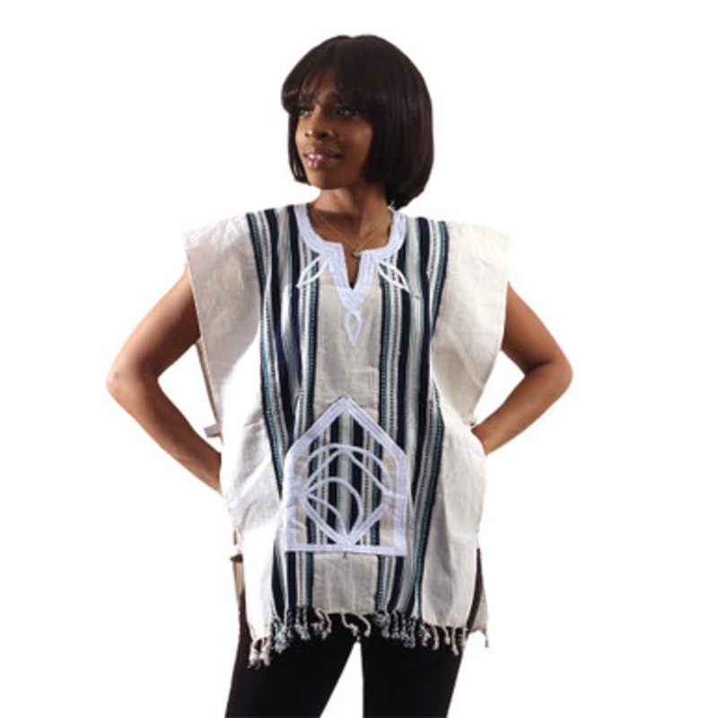 Sleeveless Woven Dashiki Poncho