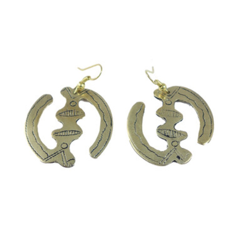 Tuareg Gold Gye Nyame Earrings