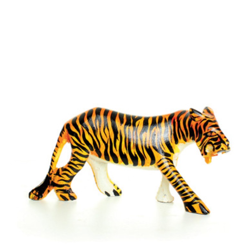 Painted Wood Animal Carving: Tiger 8