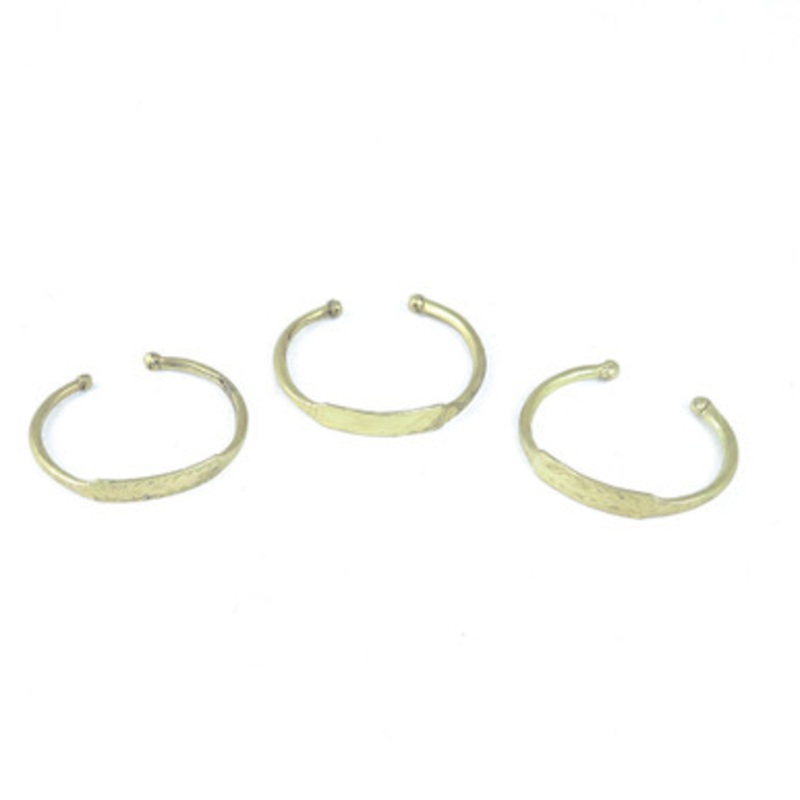 Set Of 3 Brass Tuareg Bracelets