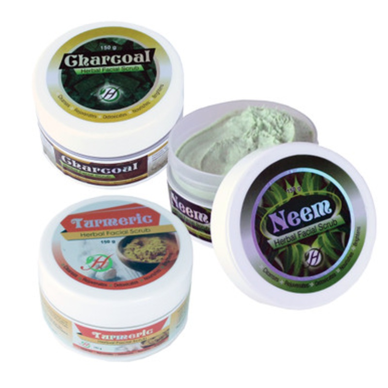 Set Of 3 Herbal Face Scrubs