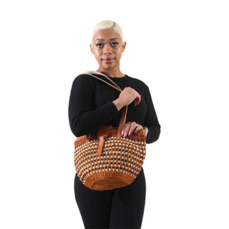 Sisal Double Handle Handbag:ASSORTED