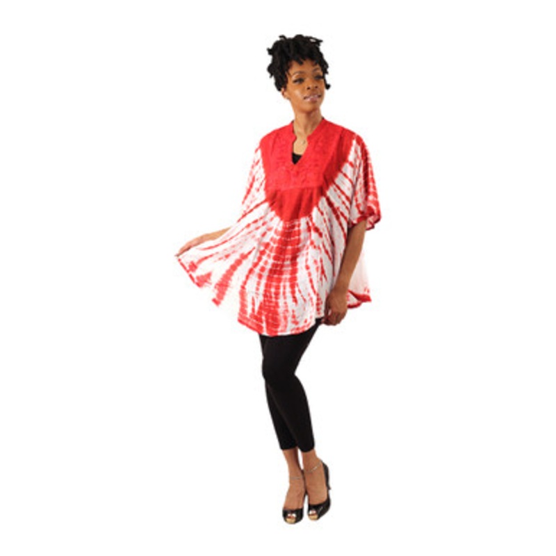 Tie Dye Embroidered Poncho
