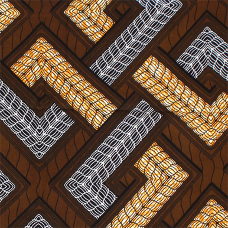 Brown Criss Cross Print Fabric: 6 Yds
