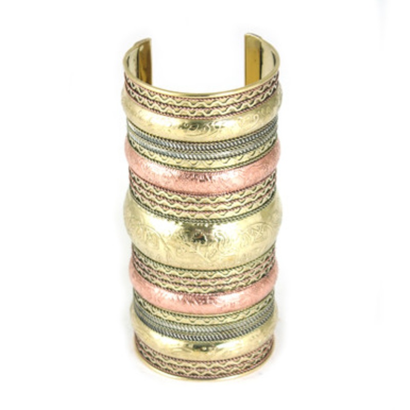 Extra-Long Elephant Cuff: Copper/Brass