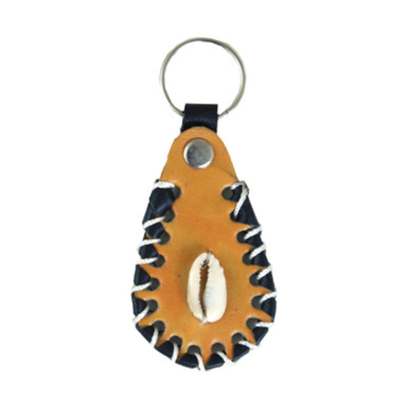 Leather & Shell Key Chain