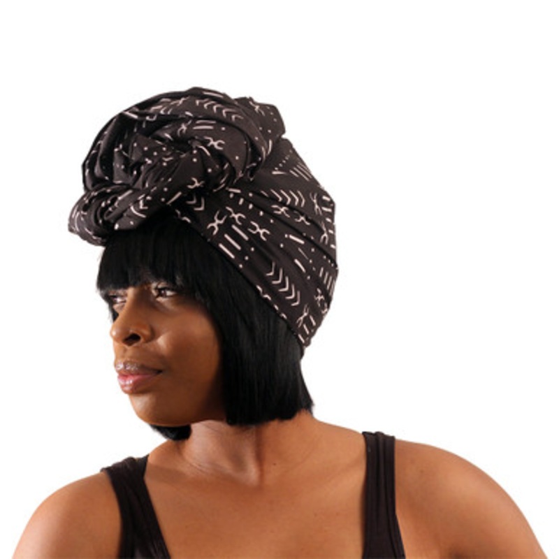Black Mud Print Head Wrap - B