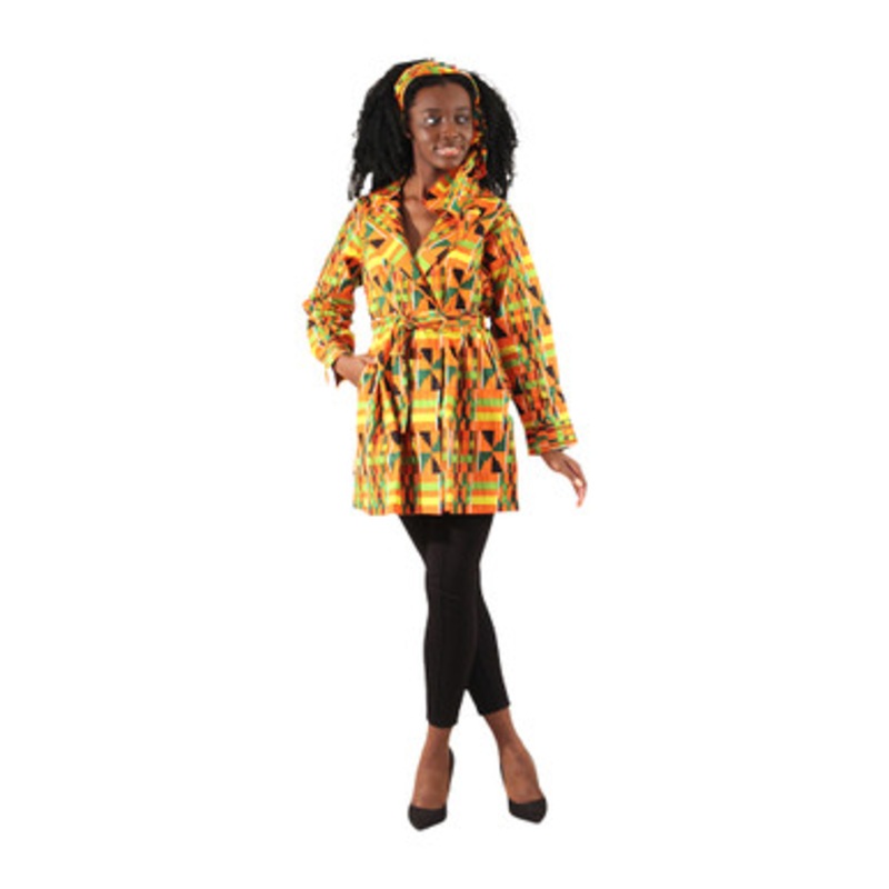 Kente #2 Lightweight Wrap Blazer