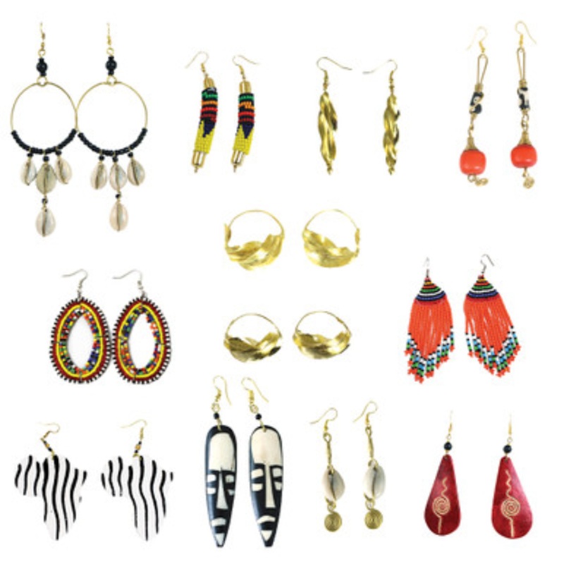 Set Of 12 Afrocentric Earrings