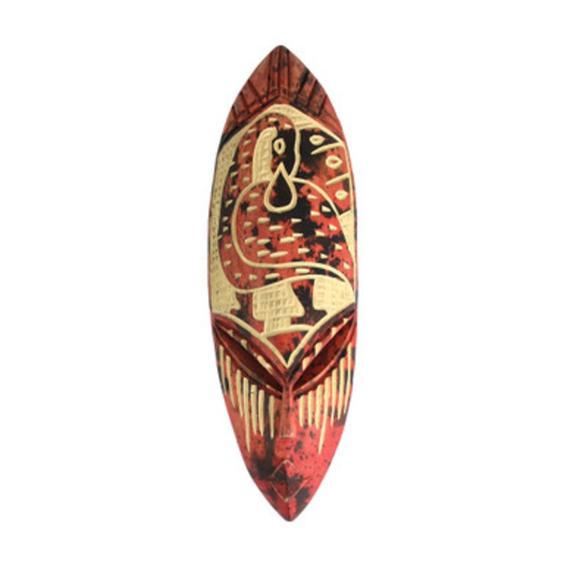 Small Ghana Fang Mask - Redwood