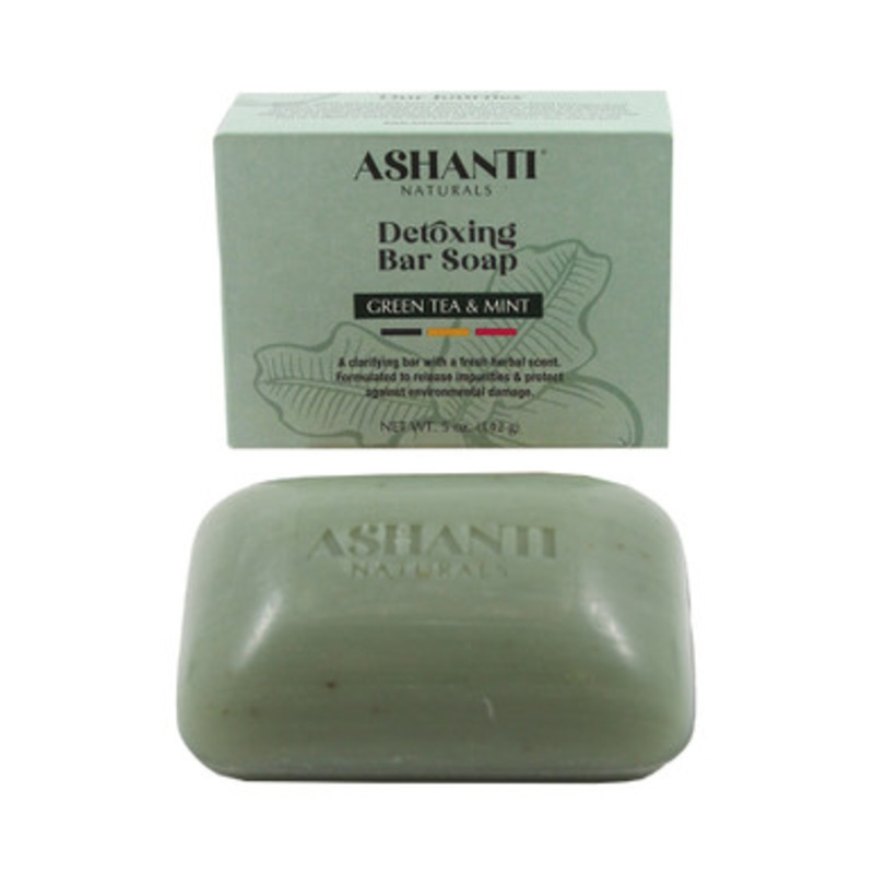 ASHANTI NATURALS: Green Tea & Mint Detoxing Bar Soap - 5 oz.
