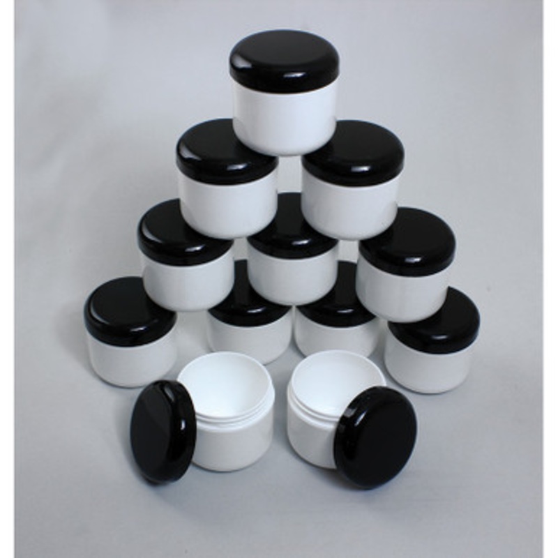 Set Of 12 Plastic Double Wall Jars - 4oz