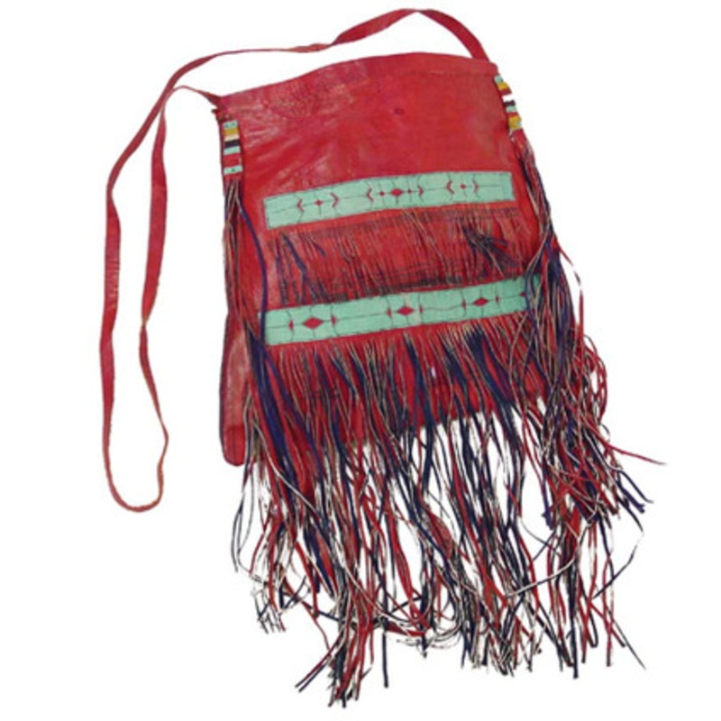 Tuareg Leather Fringed Handbag