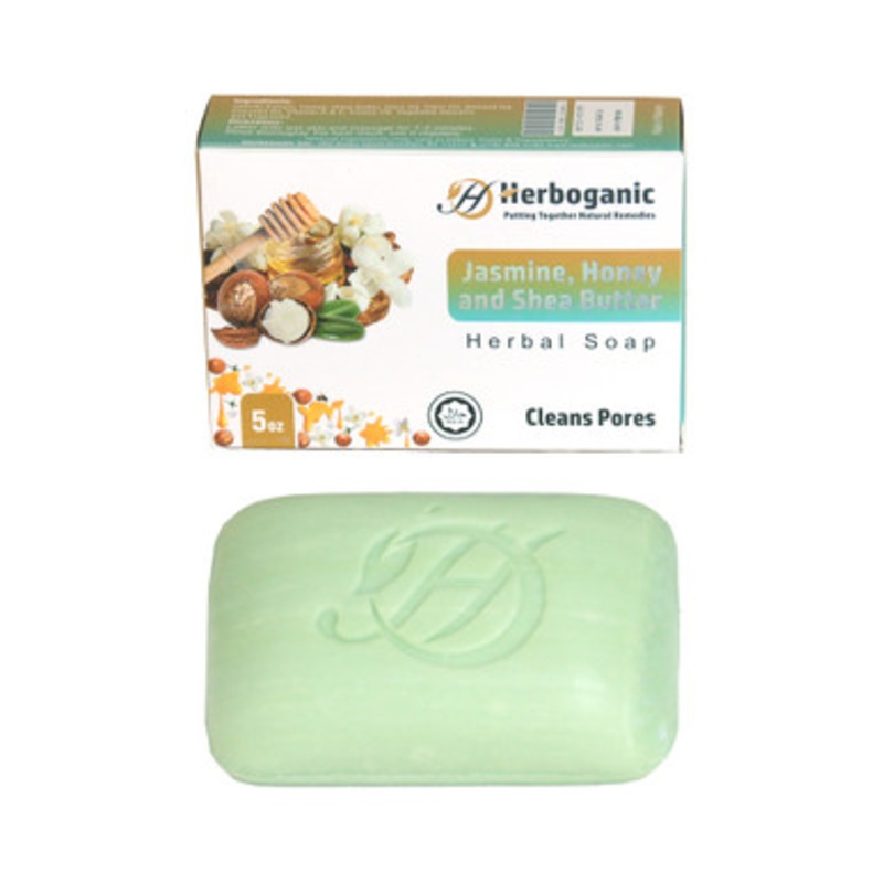 Herboganic:  Jasmine, Honey and Shea Butter Herbal Soap, 5 oz