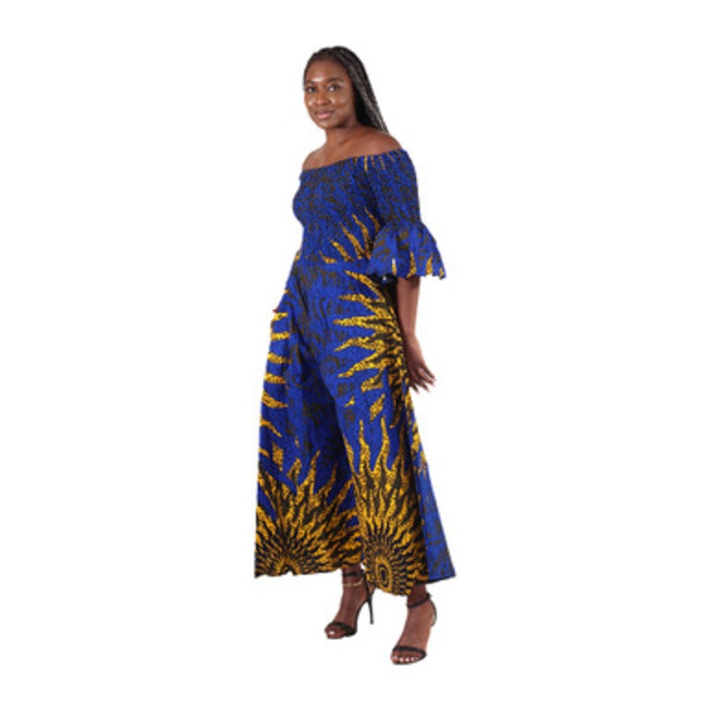 Blue/Orange Sun Palazzo Jumpsuit - 1