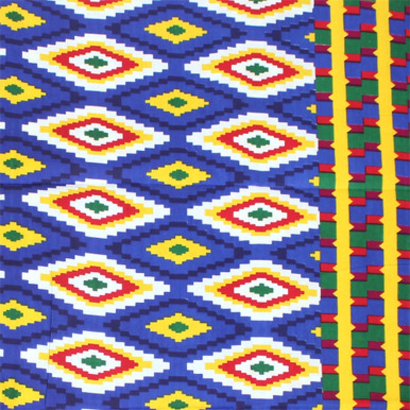 Blue/Yellow/Red Geometric Print Fabric 6
